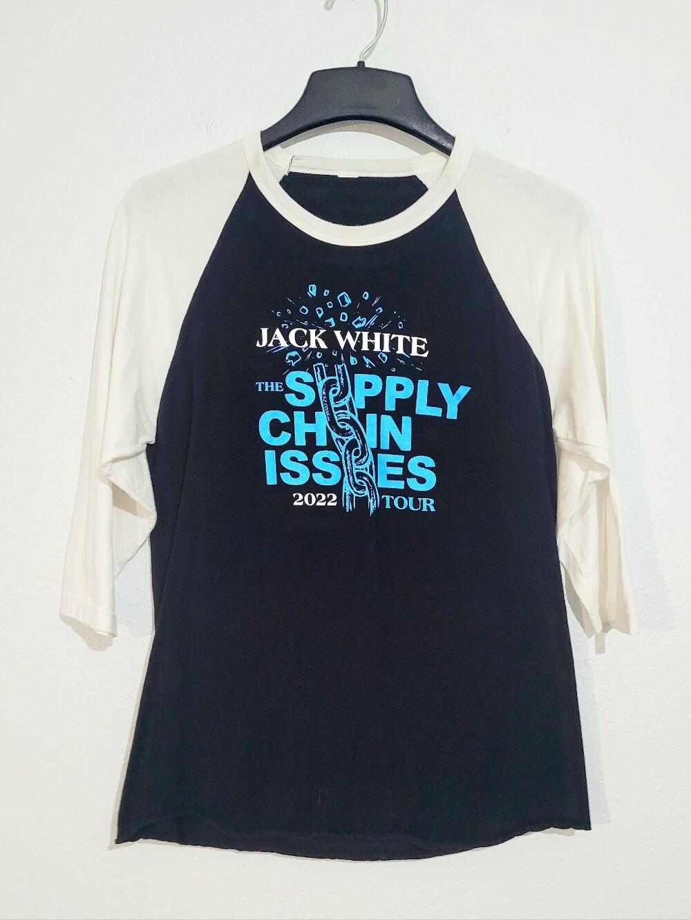 Jack White Supply Chain Issues 2022 Tour Raglan Band T Shirt Adult Medium Black